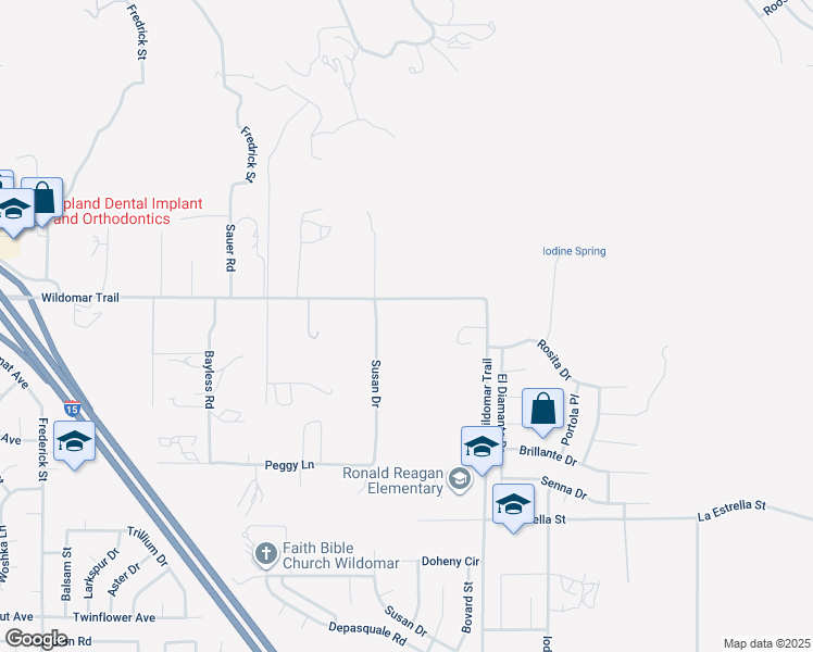 map of restaurants, bars, coffee shops, grocery stores, and more near 23777 Wildomar Trail in Wildomar