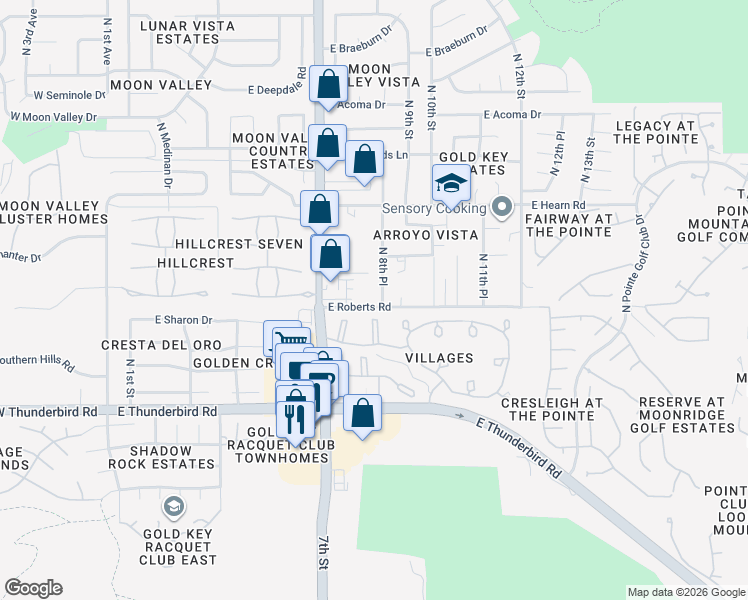 map of restaurants, bars, coffee shops, grocery stores, and more near 13835 North 7th Street in Phoenix