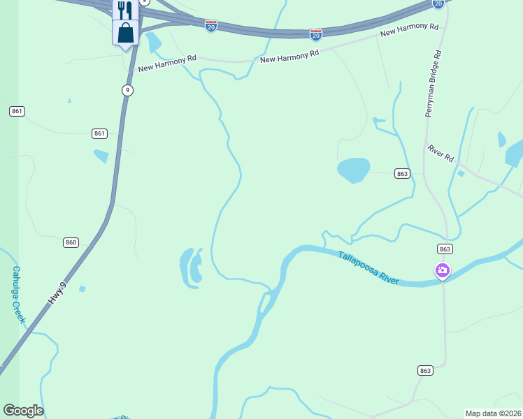 map of restaurants, bars, coffee shops, grocery stores, and more near 910 Ross Street in Heflin