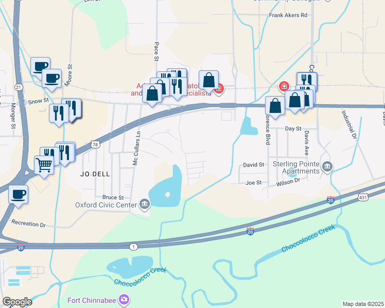map of restaurants, bars, coffee shops, grocery stores, and more near 3 Carriage Lane in Oxford