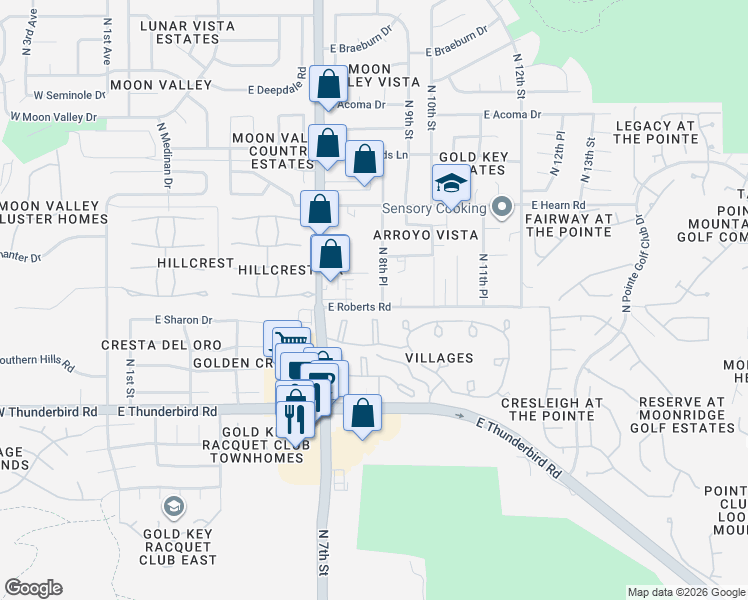 map of restaurants, bars, coffee shops, grocery stores, and more near 13835 North 7th Street in Phoenix