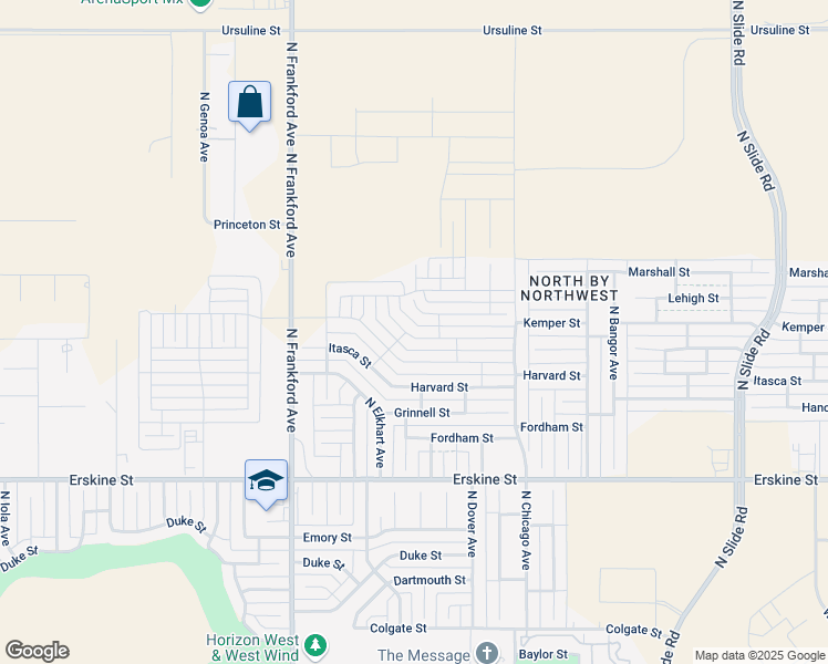 map of restaurants, bars, coffee shops, grocery stores, and more near 710 North Frankford Avenue in Lubbock