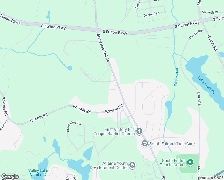 map of restaurants, bars, coffee shops, grocery stores, and more near 5245 Stonewall Tell Road in College Park