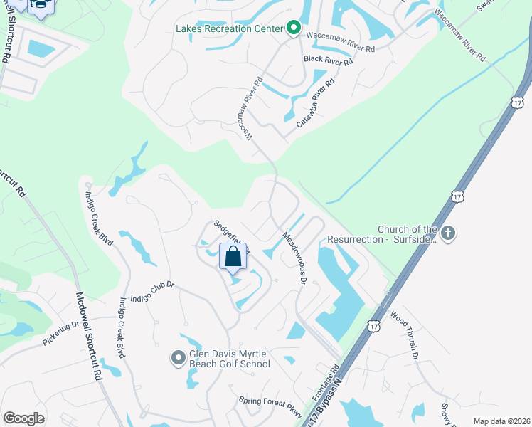 map of restaurants, bars, coffee shops, grocery stores, and more near 801 Green Derby Court in Murrells Inlet