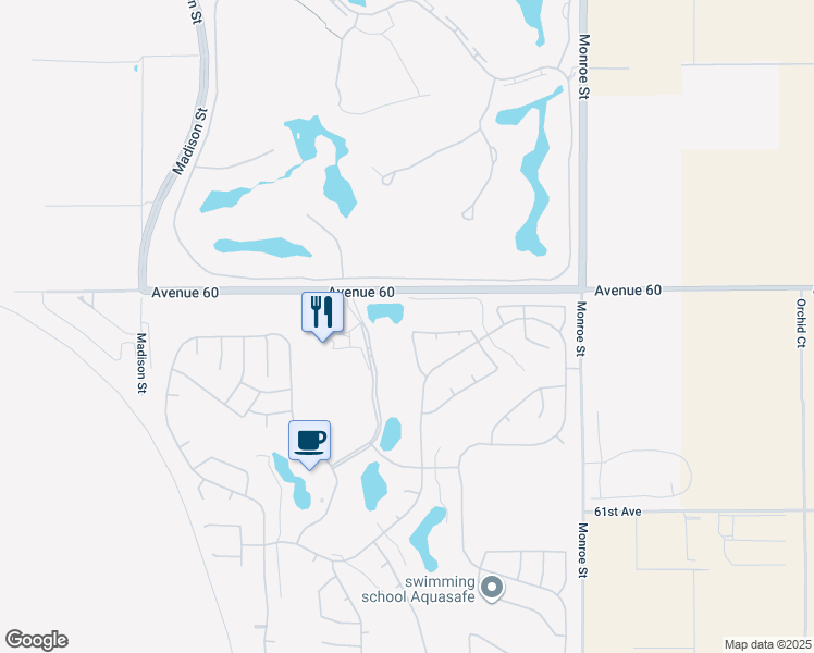 map of restaurants, bars, coffee shops, grocery stores, and more near 60189 Poinsettia Place in La Quinta