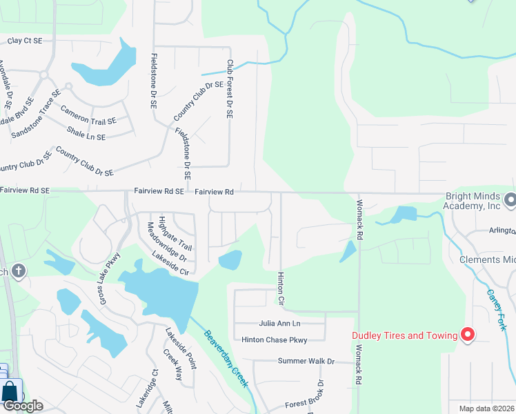 map of restaurants, bars, coffee shops, grocery stores, and more near 315 Crestfield Circle in Covington