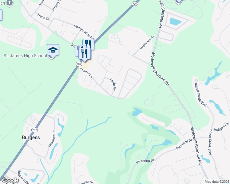 map of restaurants, bars, coffee shops, grocery stores, and more near 8069 Resin Road in Murrells Inlet