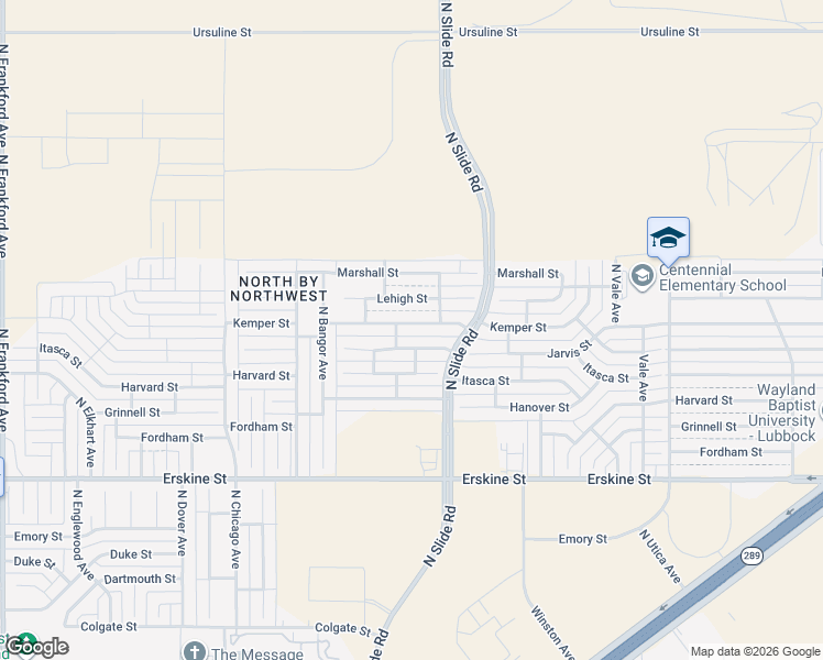 map of restaurants, bars, coffee shops, grocery stores, and more near 5216 Kemper Street in Lubbock