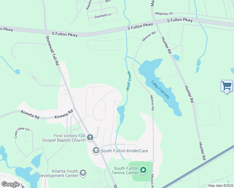 map of restaurants, bars, coffee shops, grocery stores, and more near 5690 Forest Downs Circle in Atlanta