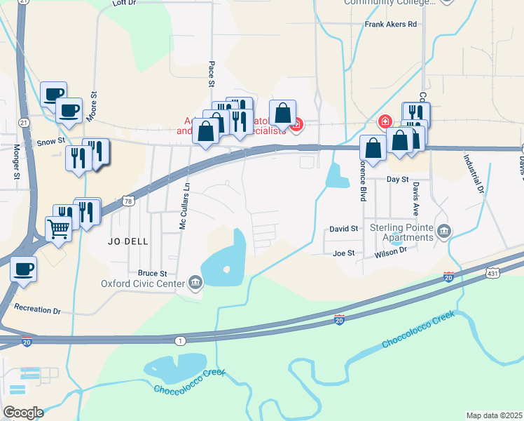map of restaurants, bars, coffee shops, grocery stores, and more near 3 Carriage Lane in Oxford