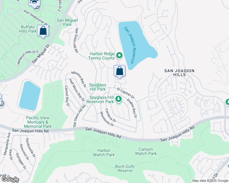 map of restaurants, bars, coffee shops, grocery stores, and more near 66 Drakes Bay Drive in Newport Beach