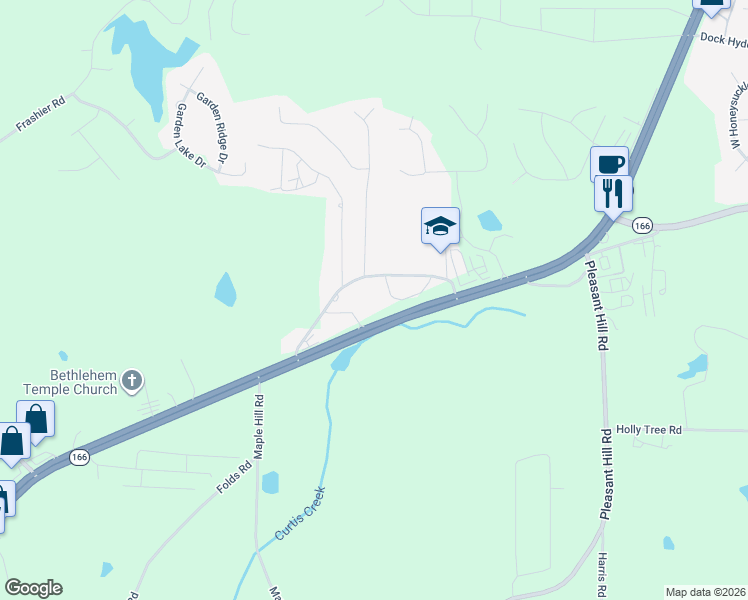 map of restaurants, bars, coffee shops, grocery stores, and more near 2162 Georgia 166 in Carrollton