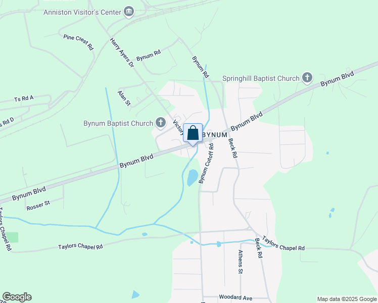map of restaurants, bars, coffee shops, grocery stores, and more near 1870 Bynum Boulevard in Eastaboga