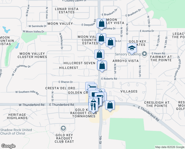 map of restaurants, bars, coffee shops, grocery stores, and more near 628 East Boca Raton Road in Phoenix