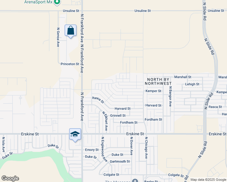 map of restaurants, bars, coffee shops, grocery stores, and more near 710 North Frankford Avenue in Lubbock