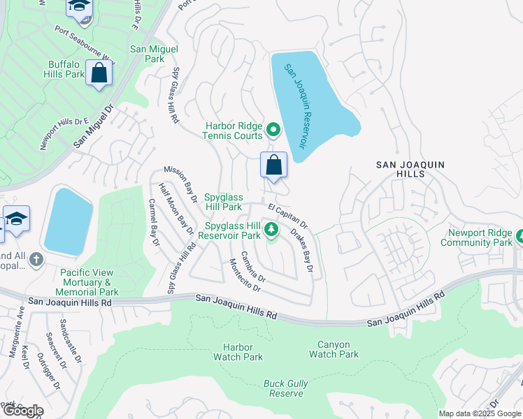 map of restaurants, bars, coffee shops, grocery stores, and more near 66 Drakes Bay Drive in Newport Beach
