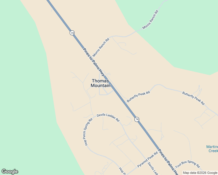 map of restaurants, bars, coffee shops, grocery stores, and more near 59347 California 74 in Mountain Center