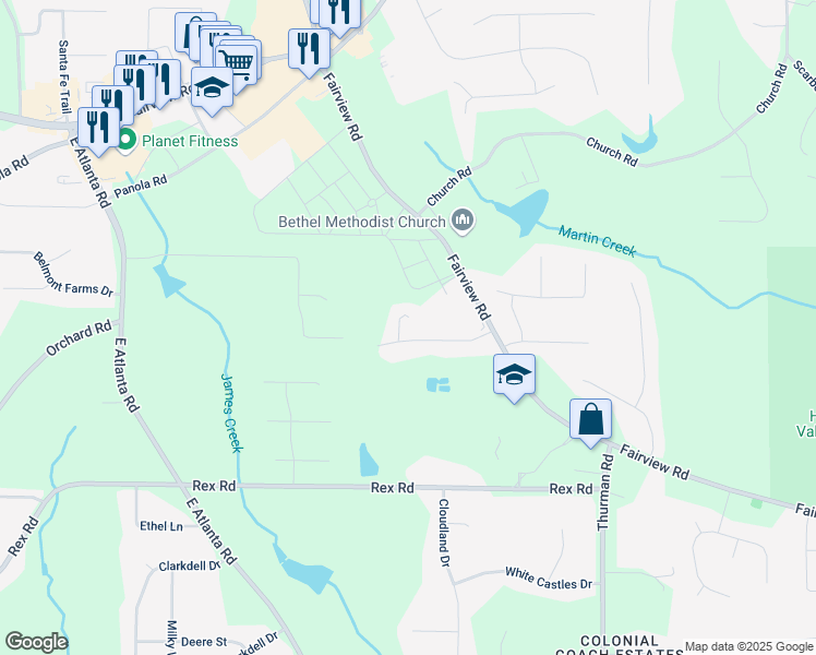 map of restaurants, bars, coffee shops, grocery stores, and more near 200 Gold Court in Stockbridge