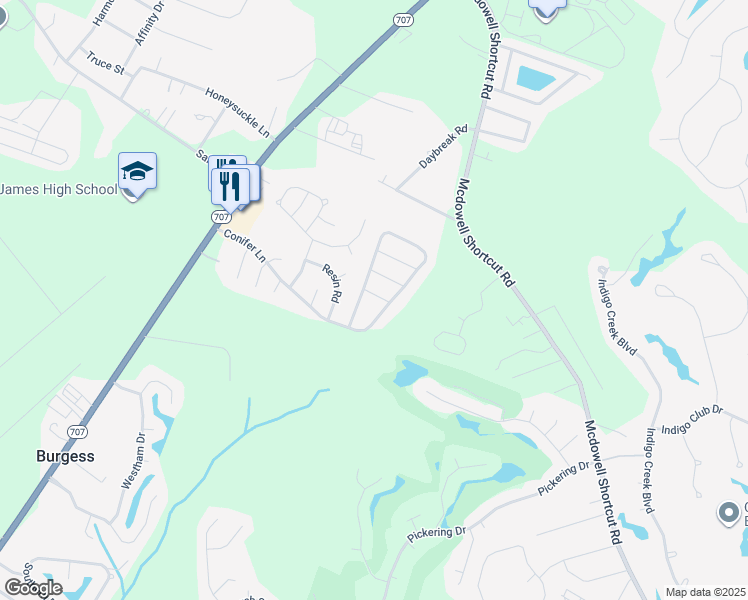 map of restaurants, bars, coffee shops, grocery stores, and more near 1011 White Cedar Lane in Murrells Inlet