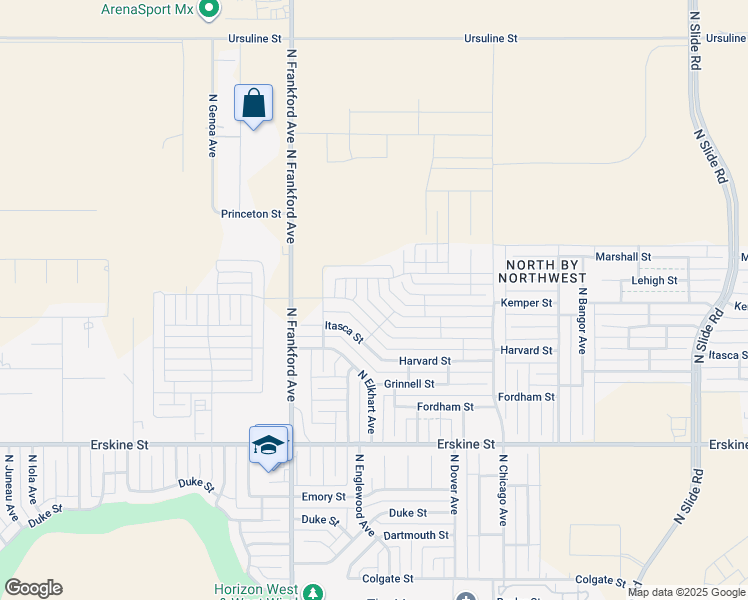 map of restaurants, bars, coffee shops, grocery stores, and more near 5709 Itasca Street in Lubbock