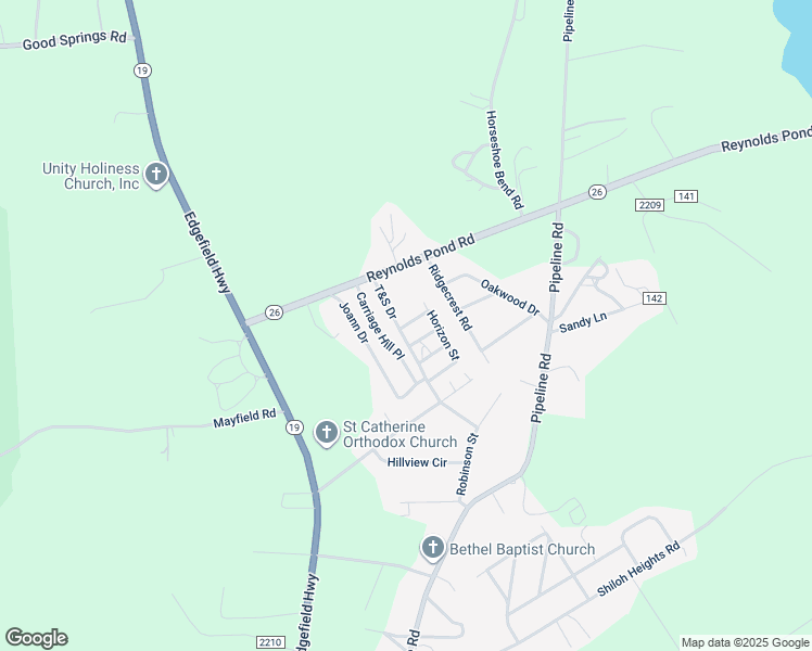 map of restaurants, bars, coffee shops, grocery stores, and more near 9 Burlington Street in Aiken