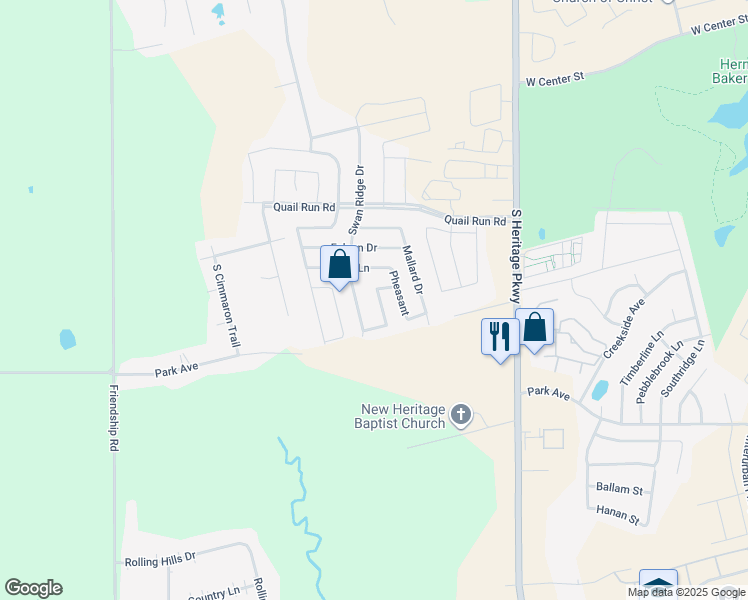 map of restaurants, bars, coffee shops, grocery stores, and more near 1414 Raven Drive South in Sherman