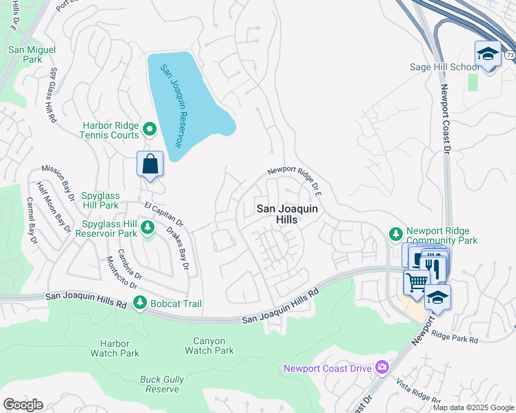 map of restaurants, bars, coffee shops, grocery stores, and more near 9 Limoges in Newport Beach