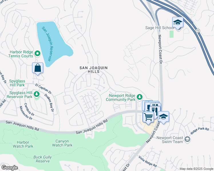 map of restaurants, bars, coffee shops, grocery stores, and more near 61 Clermont in Newport Beach