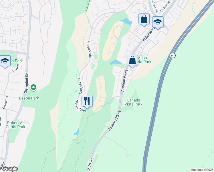 map of restaurants, bars, coffee shops, grocery stores, and more near 27 Reata in Rancho Santa Margarita