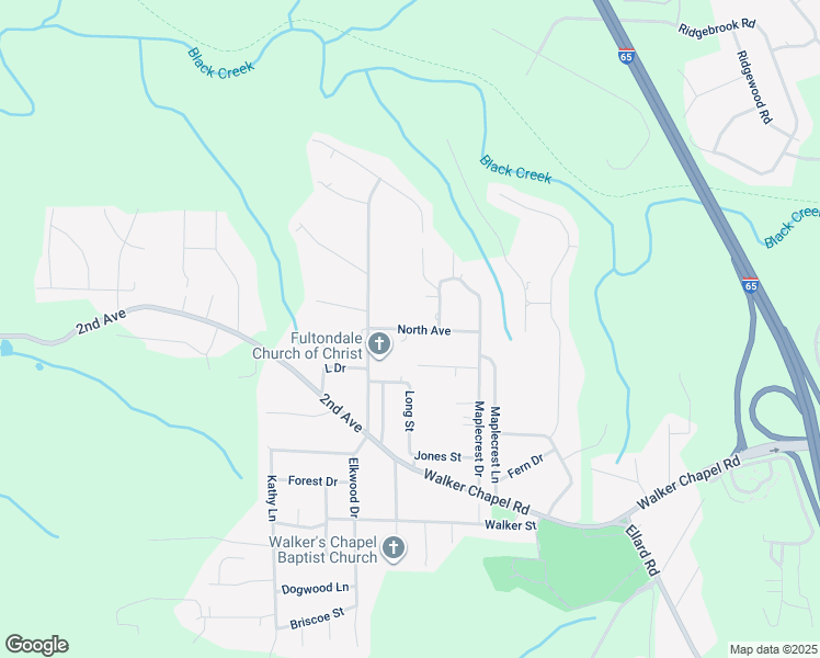 map of restaurants, bars, coffee shops, grocery stores, and more near 2612 North Avenue in Fultondale