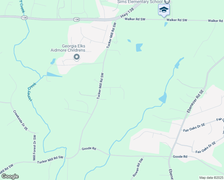 map of restaurants, bars, coffee shops, grocery stores, and more near Southwest Reserve Court in Rockdale County