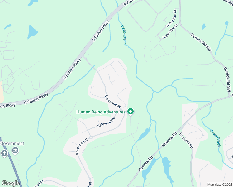 map of restaurants, bars, coffee shops, grocery stores, and more near 916 Belfry Terrace in Fairburn