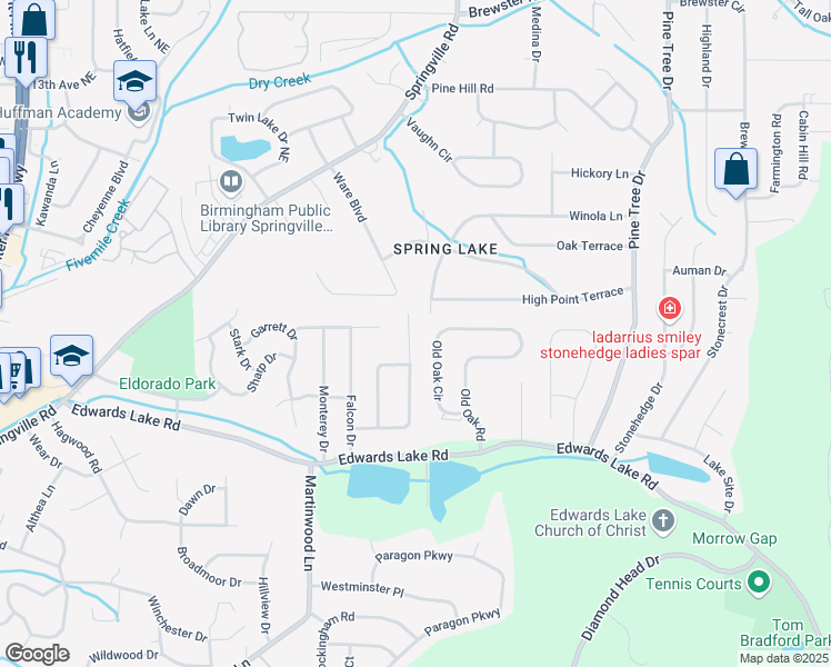 map of restaurants, bars, coffee shops, grocery stores, and more near 1329 Ware Boulevard in Birmingham