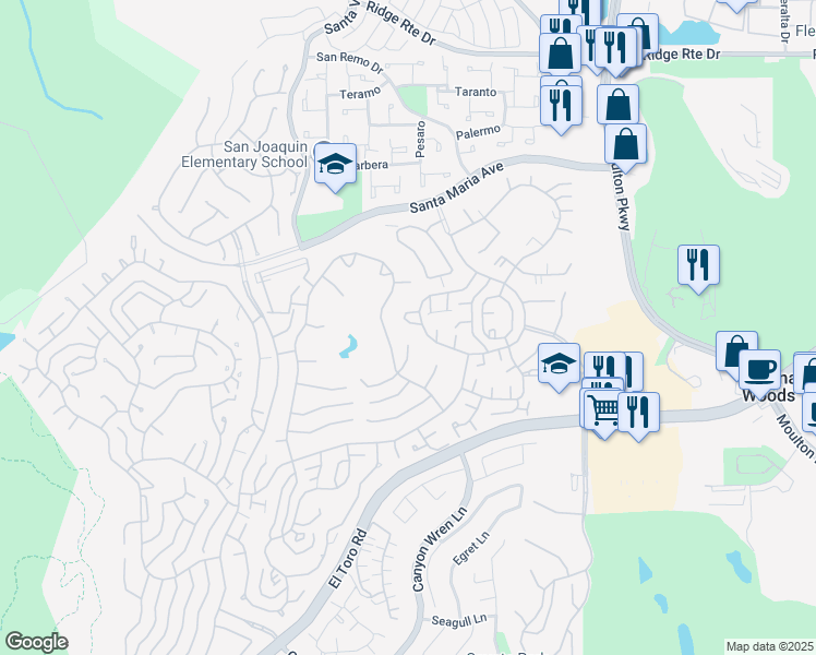 map of restaurants, bars, coffee shops, grocery stores, and more near 5451 Calle Pico in Laguna Woods