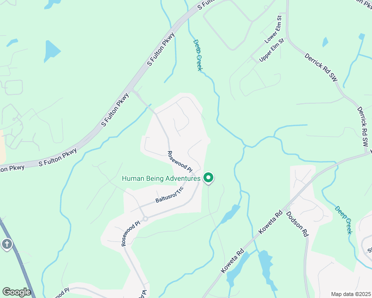 map of restaurants, bars, coffee shops, grocery stores, and more near 916 Belfry Terrace in Fairburn