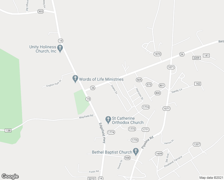 map of restaurants, bars, coffee shops, grocery stores, and more near 54 Joann Drive in Aiken