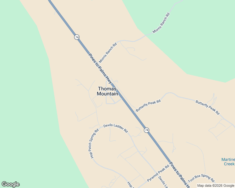 map of restaurants, bars, coffee shops, grocery stores, and more near 59347 California 74 in Mountain Center