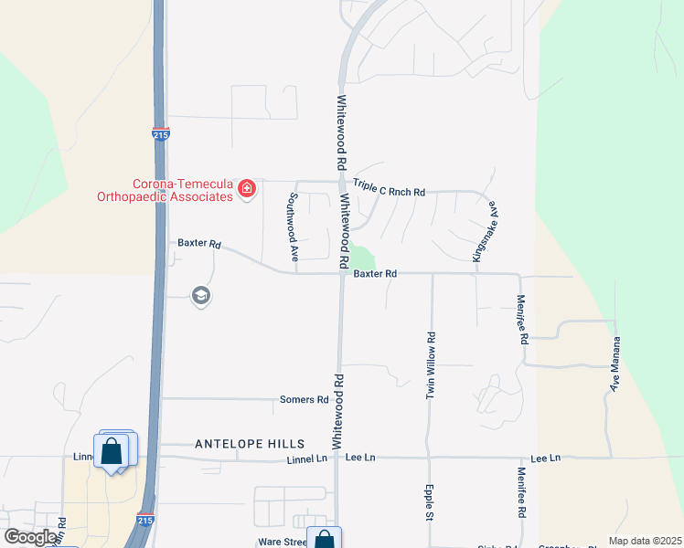 map of restaurants, bars, coffee shops, grocery stores, and more near 28621 Baxter Road in Murrieta