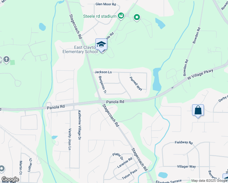 map of restaurants, bars, coffee shops, grocery stores, and more near 5252 Benjamin Tr in Ellenwood