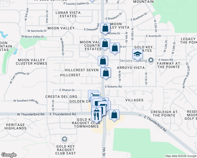 map of restaurants, bars, coffee shops, grocery stores, and more near 628 East Boca Raton Road in Phoenix