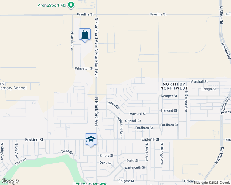 map of restaurants, bars, coffee shops, grocery stores, and more near 5709 Itasca Street in Lubbock