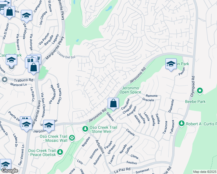 map of restaurants, bars, coffee shops, grocery stores, and more near 27856 Via Sarasate in Mission Viejo