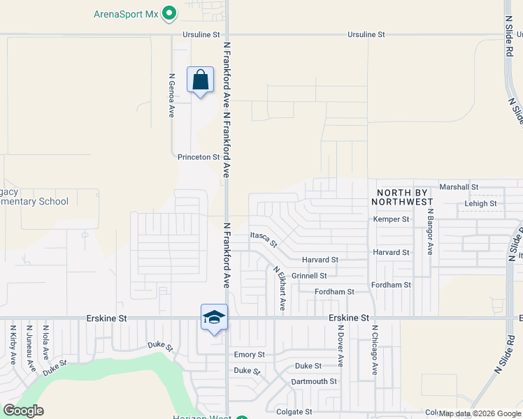 map of restaurants, bars, coffee shops, grocery stores, and more near 5709 Itasca Street in Lubbock