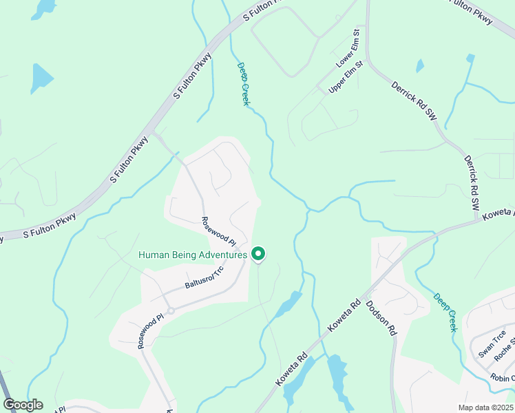 map of restaurants, bars, coffee shops, grocery stores, and more near 1005 Belfry Terrace in Fairburn