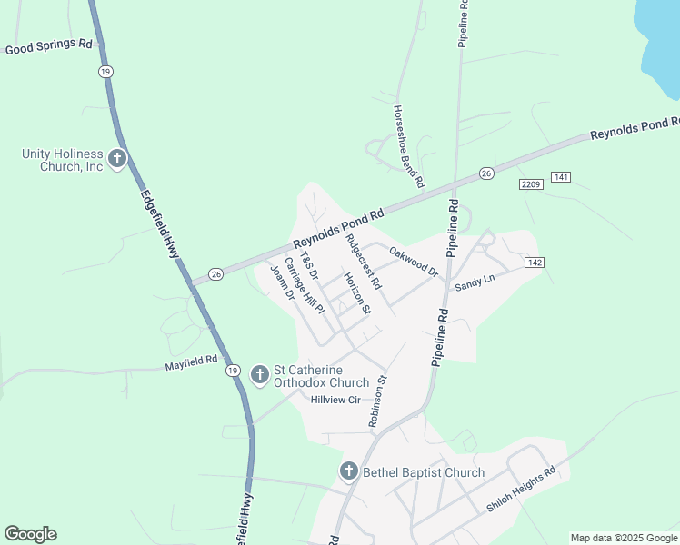 map of restaurants, bars, coffee shops, grocery stores, and more near 33 Burlington Street in Aiken