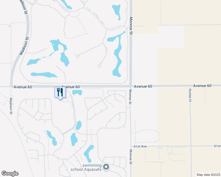 map of restaurants, bars, coffee shops, grocery stores, and more near 81725 Daniel Drive in La Quinta