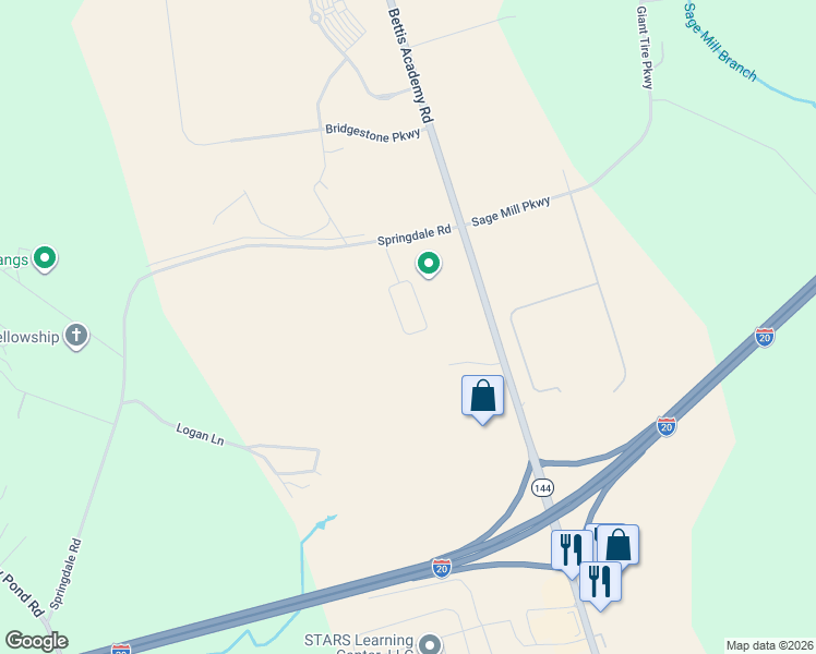 map of restaurants, bars, coffee shops, grocery stores, and more near 703 Bettis Academy Road in Graniteville