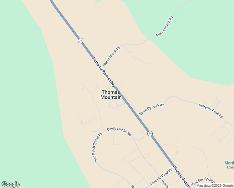map of restaurants, bars, coffee shops, grocery stores, and more near 59317 California 74 in Mountain Center