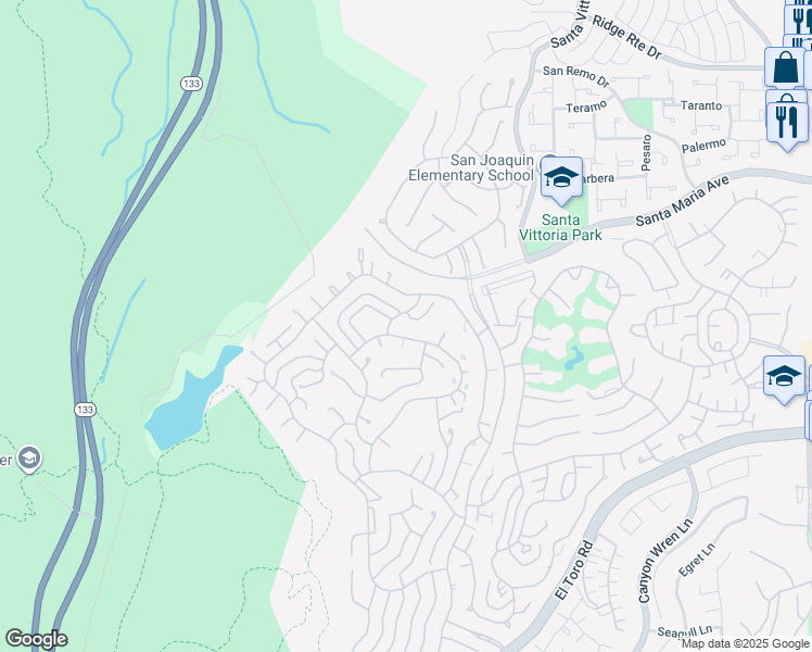 map of restaurants, bars, coffee shops, grocery stores, and more near in Laguna Woods