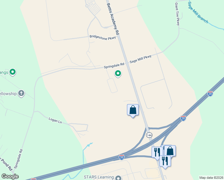 map of restaurants, bars, coffee shops, grocery stores, and more near 703 Bettis Academy Road in Graniteville